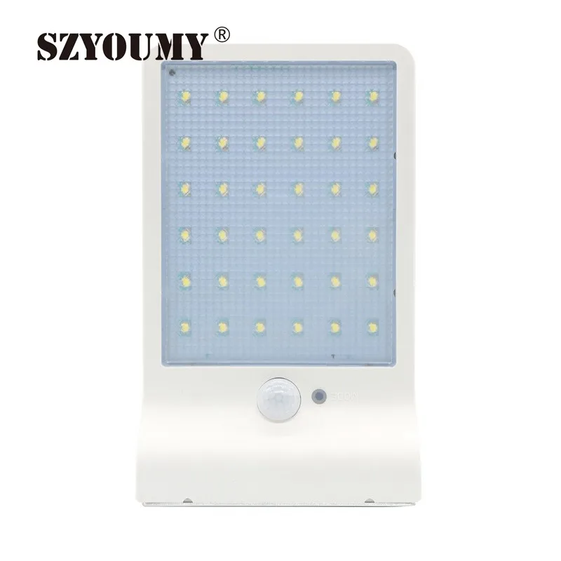 SZYOUMY 36 светодио дный LED Солнечный мощность уличный свет движения PIR сенсор лампы для мотоциклов сад охранной лампы Открытый уличные фонари черный и белы