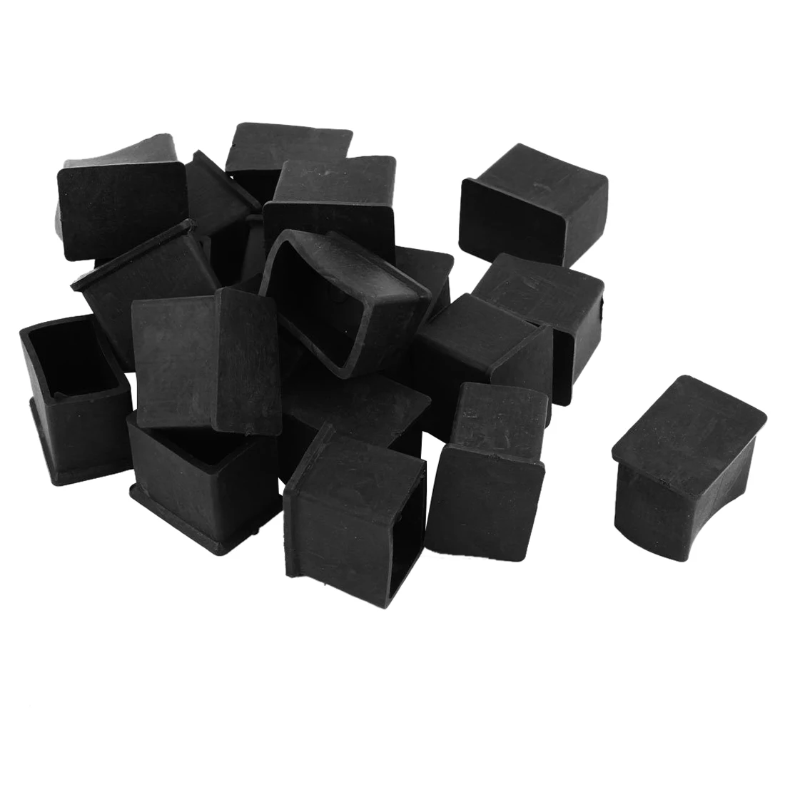 Rubber PVC Covers Chair Leg Protector End Caps 20mmx30mm 20Pcs Blackin