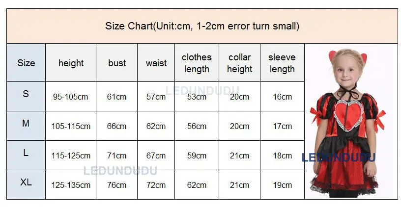 Queen Of Hearts Cosplay Costume for Kids Girls Princess Dress Children Halloween Fancy Party Suit (8)