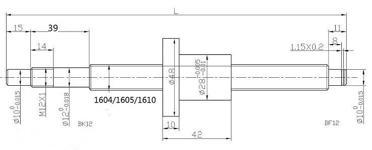 Набор шариковых винтов SFU/RM 1605 1200 мм с конца обработанные+ 1605 ballnut+ BK/BF12 концевые поддержки+ шариковая гайка Корпус+ муфта для станков с ЧПУ