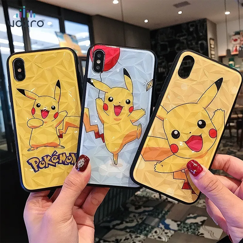 

VOZRO Cartoon Pokemon Pikachu Case For Iphone X XS XR XS Max 6 6S 7 8 Plus Case Telephone Covers Accessories Bag