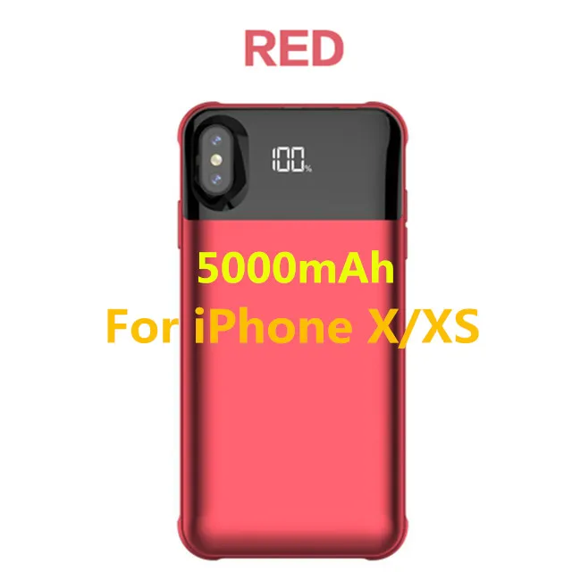 Расширенный чехол для аккумулятора телефона для iPhone X/XS, портативное зарядное устройство для iPhone XR/XS Max, беспроводной магнитный чехол для зарядки - Цвет: Red For X XS