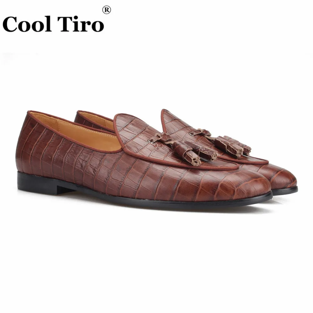 brown CROCODILE LOAFERS WITH TASSELS (2)