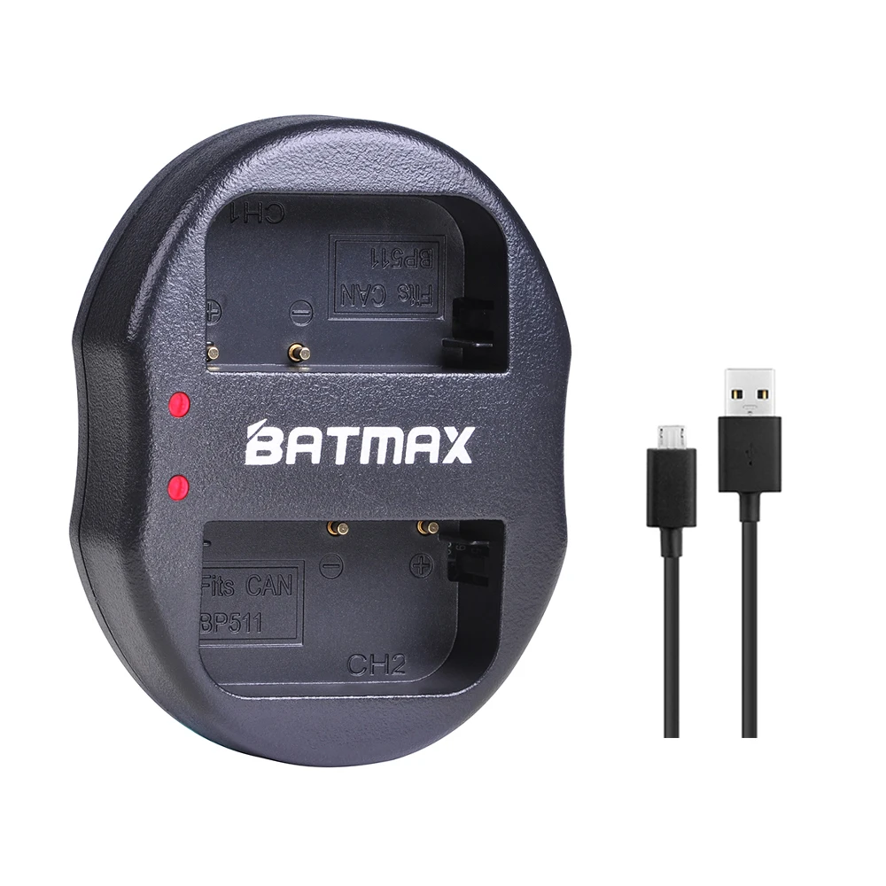 Dual USB Battery Charger for BP-511 BP-511A BP511 BP511A Canon G6 G5 G3 G2 G1 OS 30D 20D 5D MV300i Digital Camera | Электроника