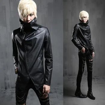 

2019 New Mens Leather Jackets Casual Motorcycle PU Coats Slim Fit Long Sleeve