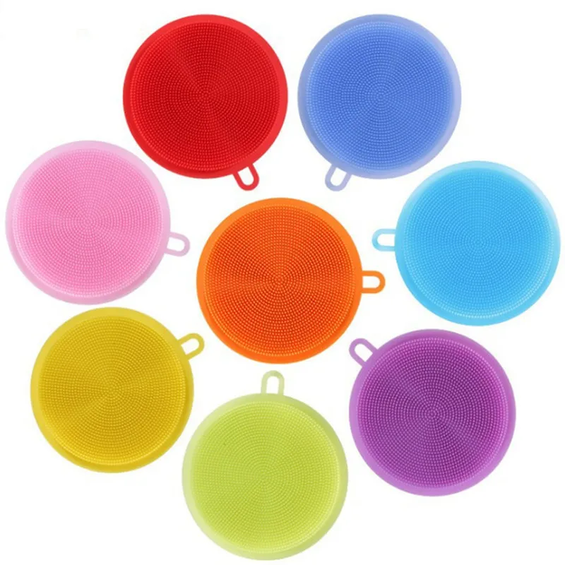 Kitchen Silicone Sponge Washing-up Brush Cleaning Dish Sponges Cooking Silicone Sponge For Washing Dishes  (6)