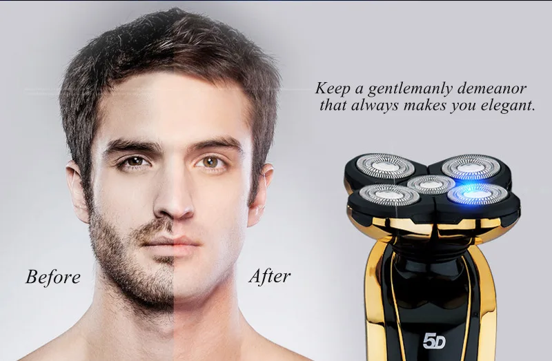 Lâmina de Barbear Elétrico à Prova Elétrico para Homens Máquina de Barbear Original Recarregável Barbeador Dwaterproof Água 5d Barba Aliciamento Kit 45d 5 8 electric razor