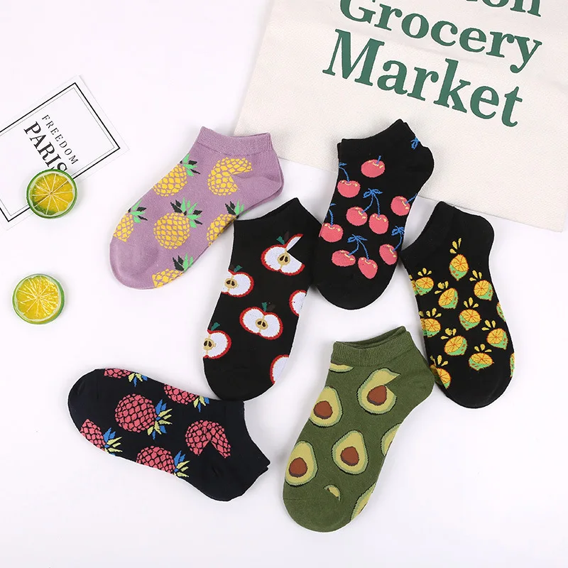 

2019 Spring summer new Korean cute socks women's personality vegetable fruit animal model breathable socks female