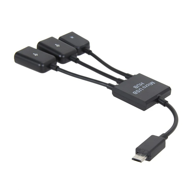 

Multi-function 3 in1 Dual Micro USB Host OTG Hub Adapter Cable Male to Female Dual Micro USB 2.0 Host OTG Hub Adapter Cable