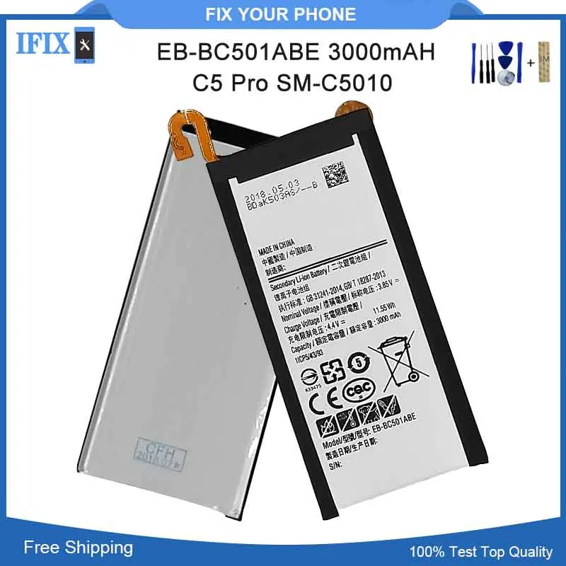 Реальная емкость 3000mAh батарея для Samsung Galaxy C5 Pro SM-C5010 EB-BC501ABE батареи Замена