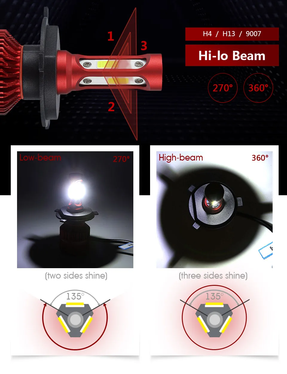 Oslamp светодиодный лампы для передних фар H7 H11 H1 H3 9012 9005 9006 УДАРА авто фары 60 Вт 7000lm 6500 K/4300 K 9007 H13 H4 светодиодный Автомобильный свет лампы