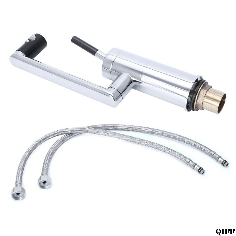 

Dropshipping Luxury Deck Mounted Bathroom Kitchen Faucet Waterfall Polished Chrome Finished 360 Swivel Tap APR28