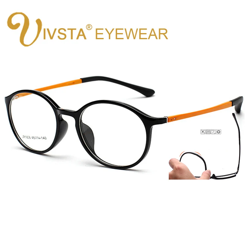 

IVSTA Flevible TR Glasses Women Super Light Imitation ULTEM Spectacle Frame Round Reading Eyewear Prescription Eyeglasses Myopia