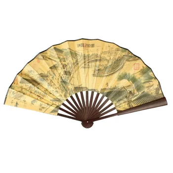 

Chinese Poem Pattern Paper Bamboo Large Folding Hand Fan Dancer Fans Favor For Outdoor Wedding Party Decoration Home Decor