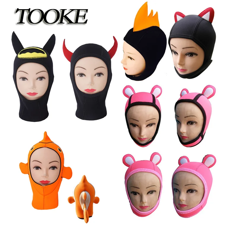 

Scuba 3mm Warm Neoprene Scuba Diving Animal Hat Scuba Diving Underwater Hood Divers Cap Helmet Animal Cartoon Custome