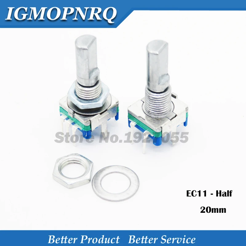 

10PCS Half handle 20mm rotary encoder coding switch / EC11 / digital potentiometer with switch 5 Pin NEW