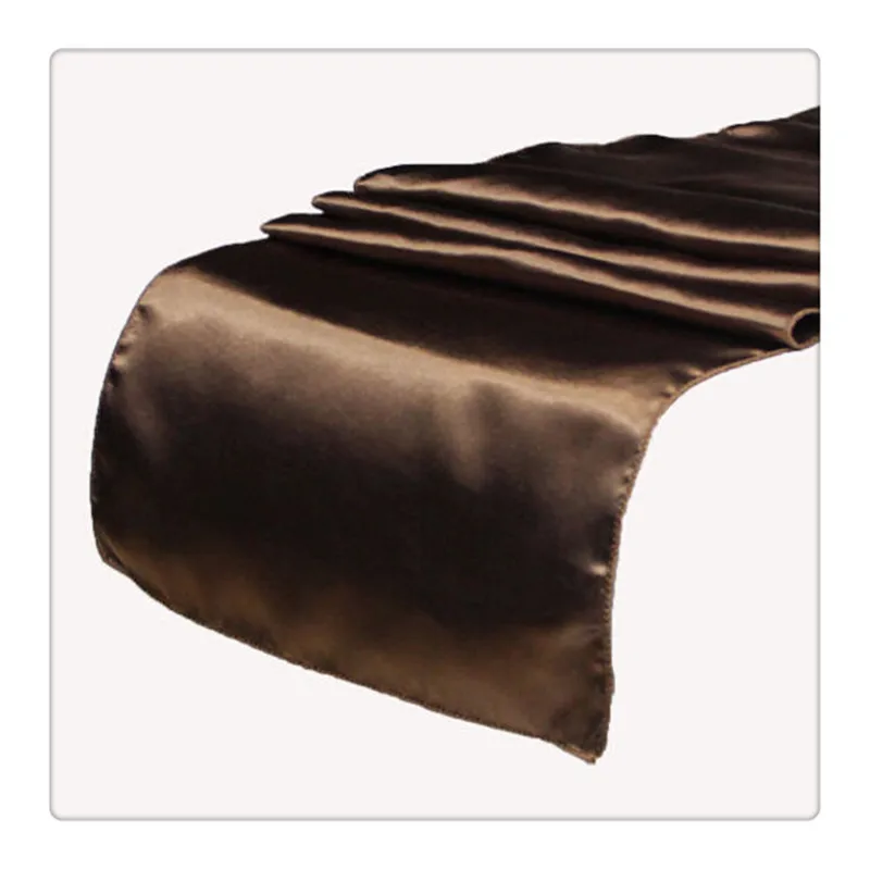 36 piece brown table runners For Wedding FREE SHIPPING brown satin