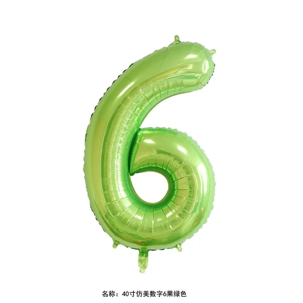 1 шт. 40 дюймов зеленые воздушные шары из фольги в виде цифр новые цифровые гелиевые воздушные шары для детского душа день рождения свадьбы украшения поставки - Цвет: 6