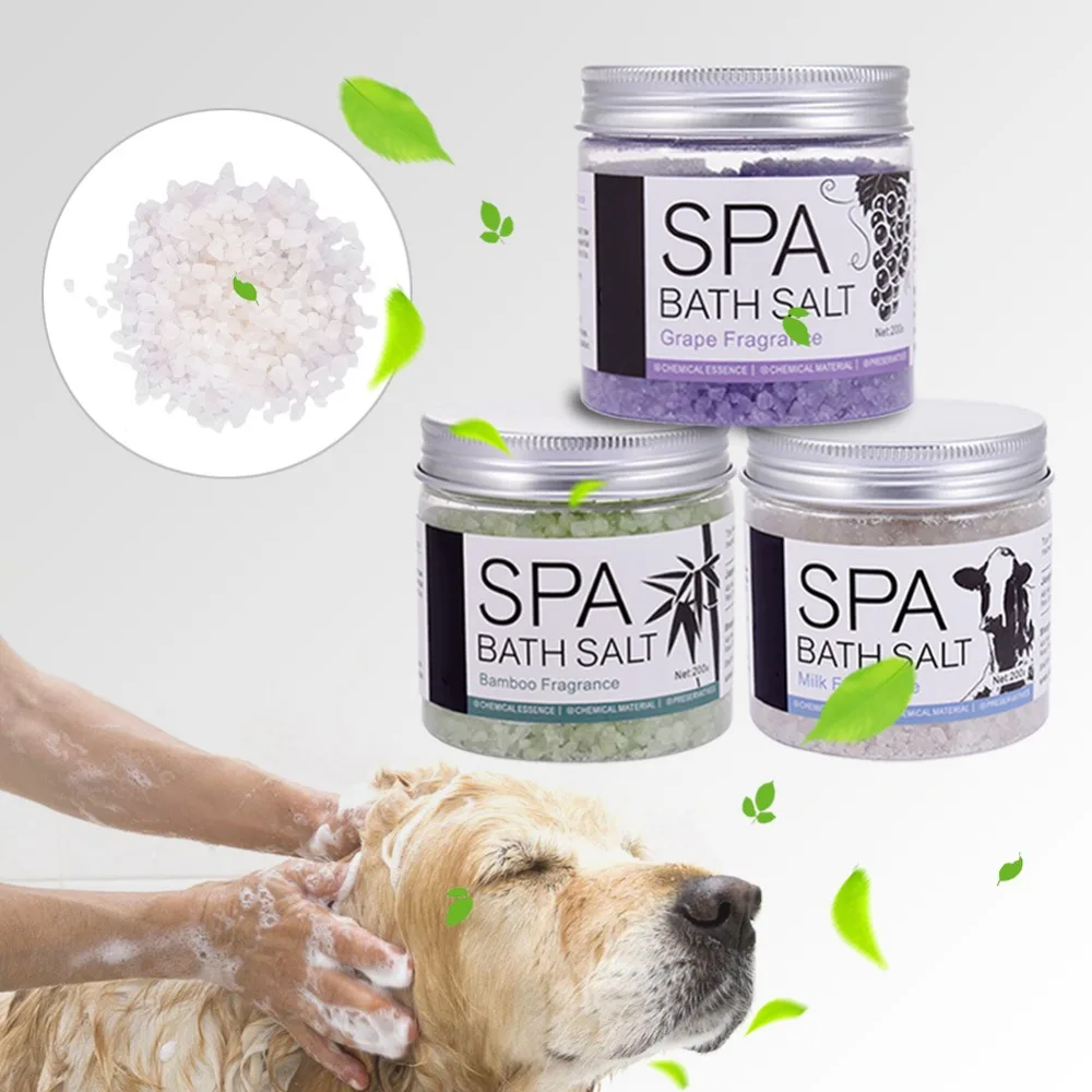 3 Fragrances Pet Spa Bath Salt Dogs Shampoo Pets Body Care Bathing