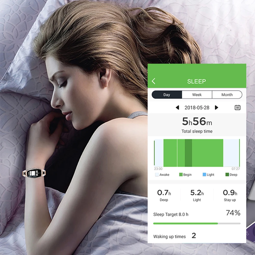 LEMDIOE Bluetooth фитнес Браслет Водонепроницаемый мониторинг сердечного ритма для Android