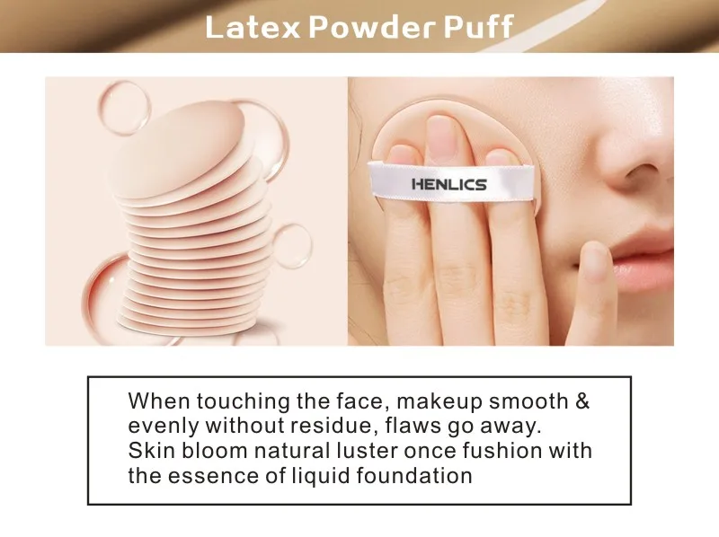 HENLICS Sunscreen Bouncing Cushion BB Cream Concealer Moisturizing Foundation Whitening Face Cosmetics 2 in 1  Makeup Set (15)