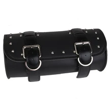Motorcycle Black Synthetic Leather Tool Roll Bag Saddle Bag Storage For Harley