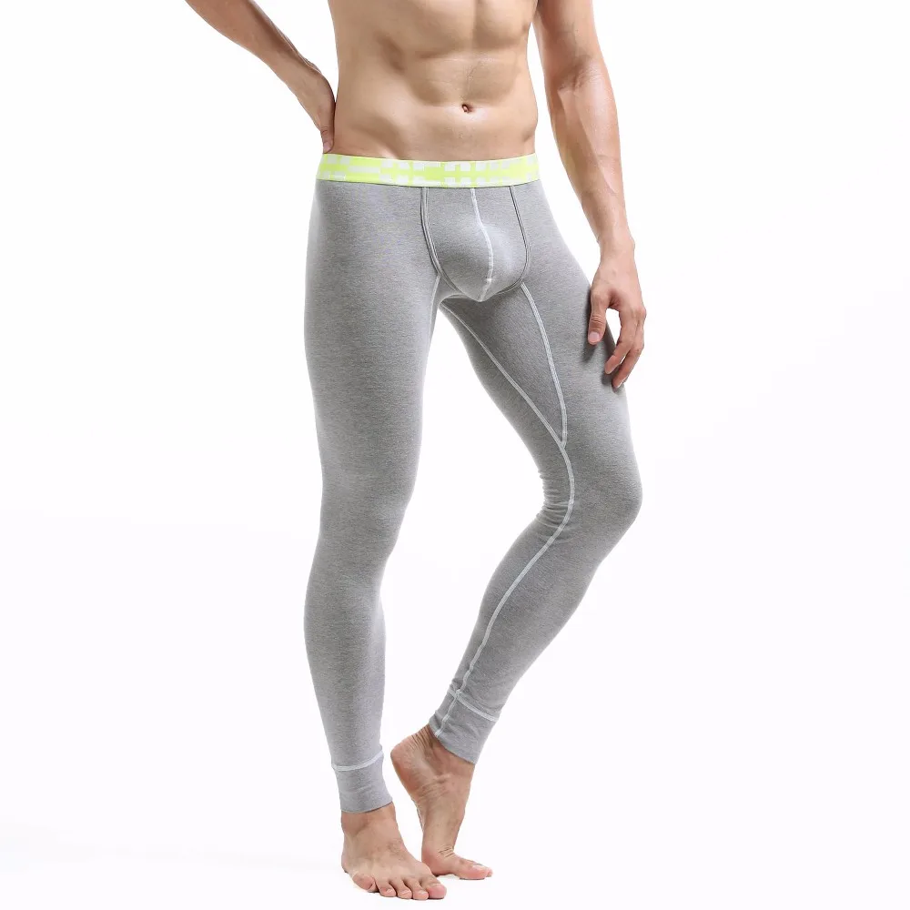 WINTER SEOBEAN NEW Men's sexy cotton denim fabric Long johns Low Rise Thermal Underpants warmest long underwear