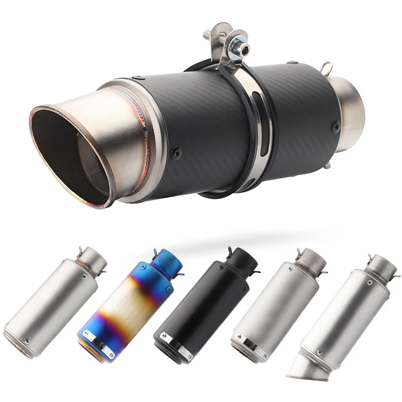 Inlet 51mm 60mm Motorcycle Exhaust Pipe Muffler DB killer SC Project Carbon Fiber For R6 CBR1000RR GSXR650 z800 R3|Выхлопной узел в