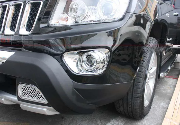 Хромированный передний бампер противотуманная фара Накладка для JEEP Compass 2011 2012 2013