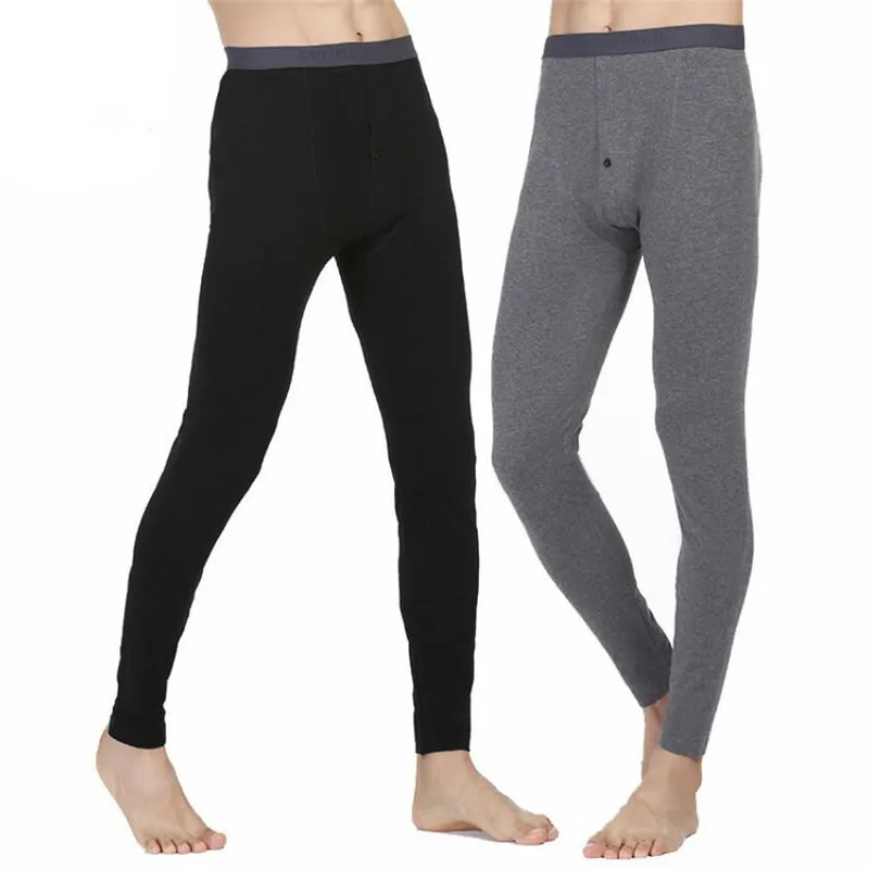 

Men Long Johns Cotton Thermal Underwear Men Winter Warm Solid Long Johns Leggings Pants L XL XXL XXXL