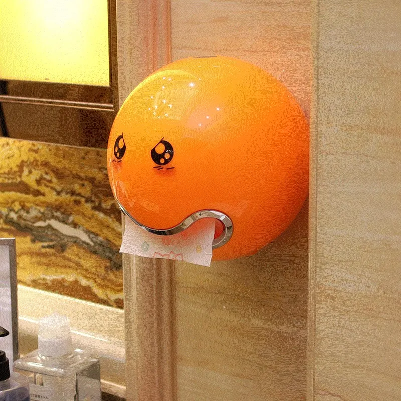 

2019 New Durable Bathroom Storage Toilet Paper Holder Waterproof Wall Mounted Colorful Round Tissue Rack Bathroom Accessories