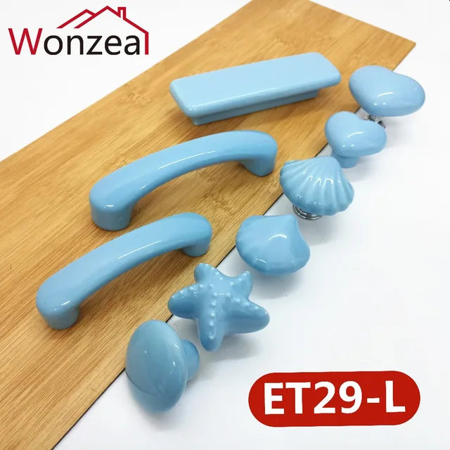 Best Price Blue Kid Single hole Ceramic knob Kitchen Furniture handle cabinet pulls drawer handle round heart shape 76mm/96mm Best Price Blue Kid Single hole Ceramic knob Kitchen Furniture handle cabinet pulls drawer handle round heart shape 76mm/96mm