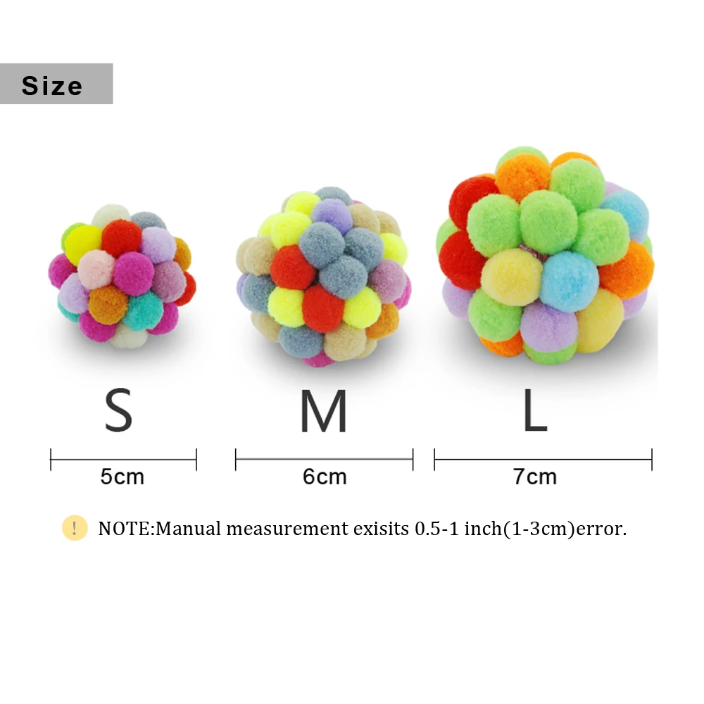 Очищающая игрушка для кота с зубами для кота Размер мяча 5 см 6 см 7 см 3 стиля многоцветный Каттен спильгоед подходит для котов molars D20