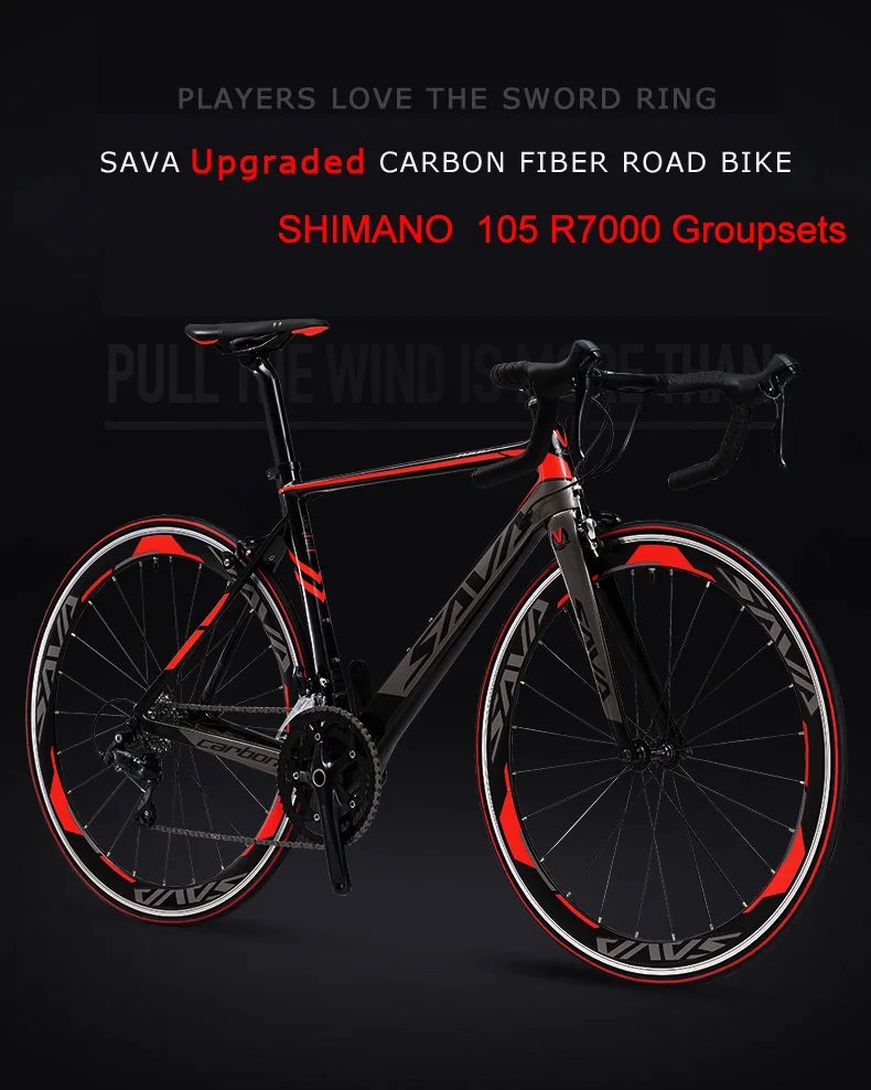 Cheap SAVA Road Bike 700c Carbon Road Bike Speed Carbon Road Bicycle Carbon Bike with SHIMANO 105 R7000 EU Taxes free Velo de route 0