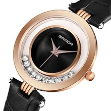 SANDA Original Brand Women Watches Fashion Waterproof Watches Quartz Clock Women’s Leather Strap Watch Ladies Wrist watch SDP245