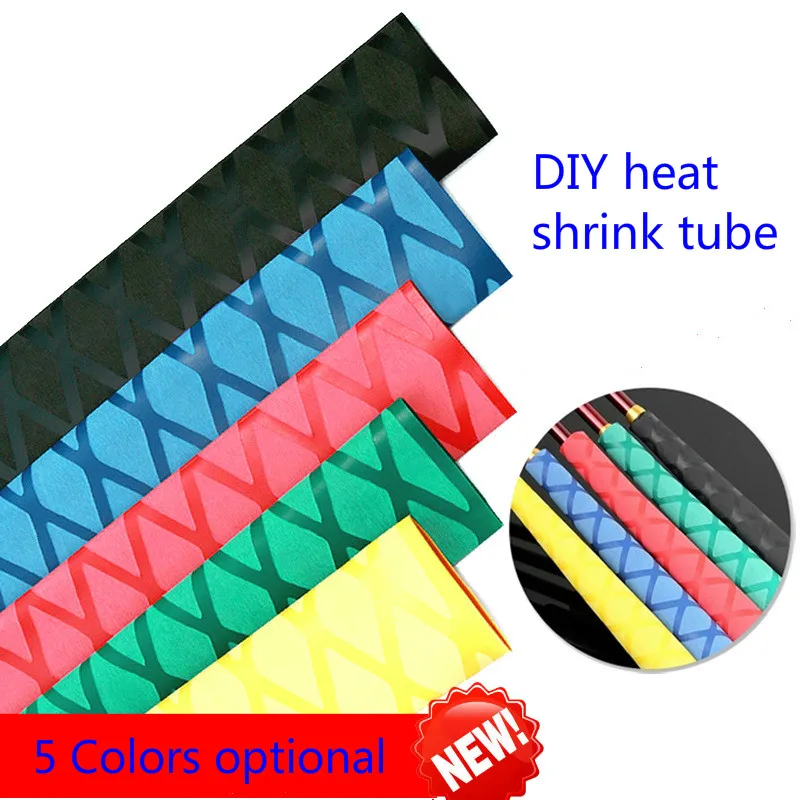 

1 meter 5 color fishing rod racket anti-skid lightning protection handle jacket insulation pattern 15mm heat shrinkable tube DIY