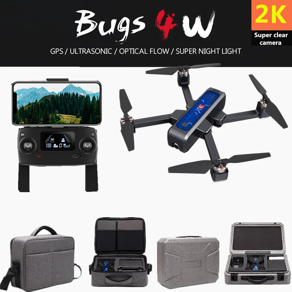 

MJX Bugs 4 W B4W RC Drone 5G GPS Drones with 2K HD Camera Anti-Shake 25 Mins Fly Time Optical Flow Foldable Brushless Quadcopter