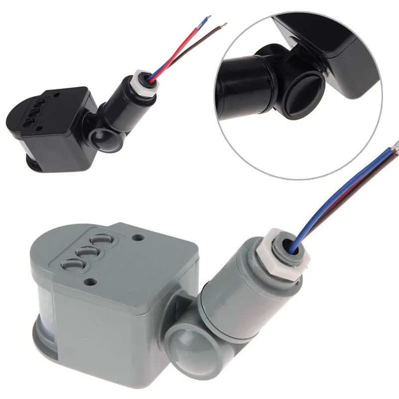 

180 Degree Rotation Motion Sensor Light Switch AC 90V to 240V Automatic Infrared PIR Motion Sensor Switch for LED Light