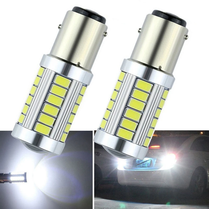2pcs DC12V 1157 5630 33LED Brake Stop Reverse Backup Turn Signal Light Bulb Universal Lamp White For Auto SUV Truck