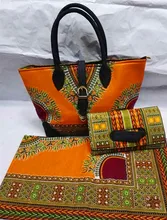 Orange dashiki afrikanischen wachs quilten stoff match afrikanischen stoff taschen und kupplung für afrikanische partei sets (oct-6-2016)