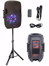 STARAUDIO 15 2500W Pro Powered Active DJ PA USB SD MP3 BT FM LED RGB Light