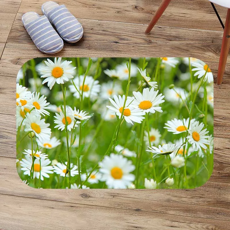 African Daisy Bath Mats Absorbent Non Slip Bathroom Rug Bath Mats Absorbent Non Slip