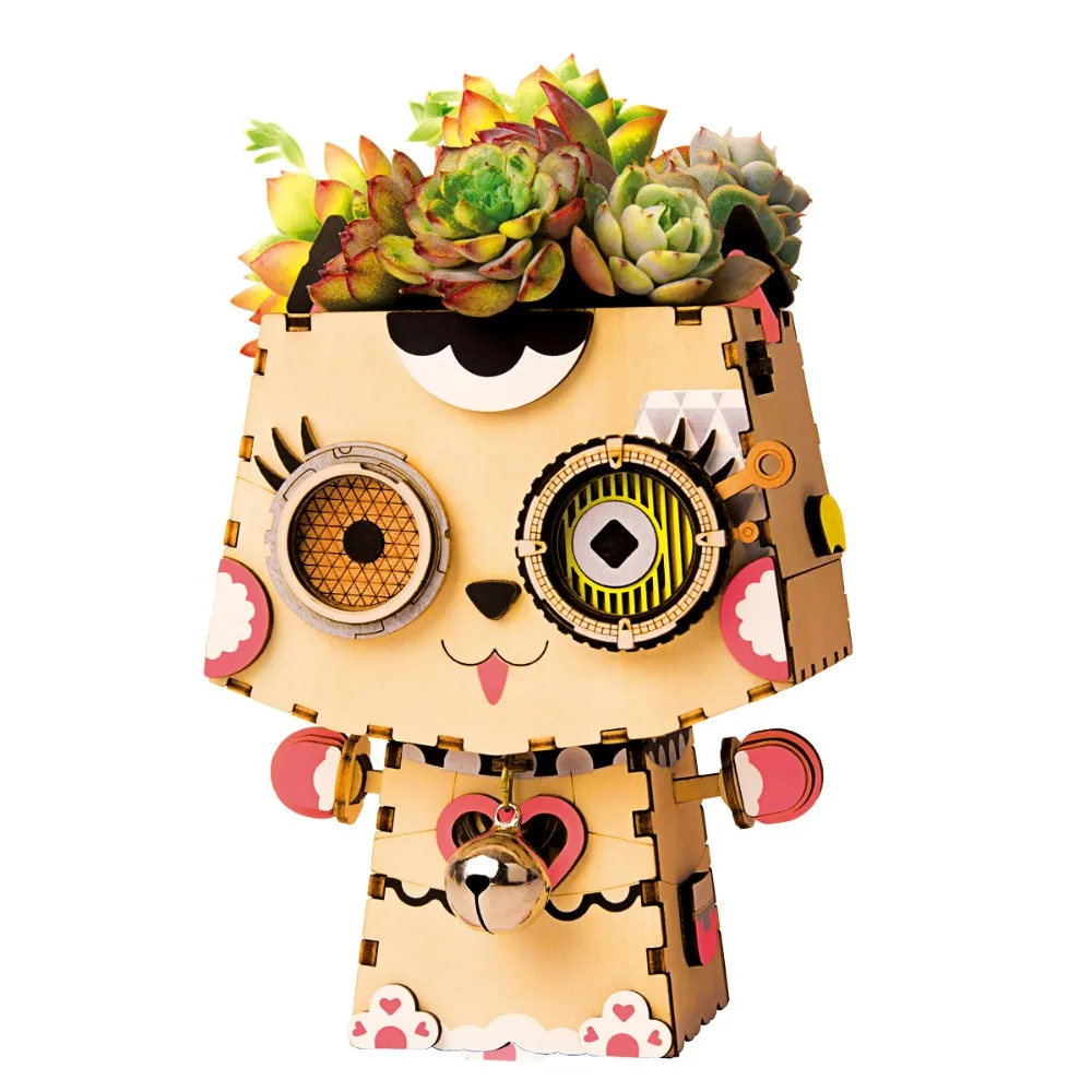 

Robotime DIY Plant Flower Pots 3D Wooden Puzzle Toys Assembly Model Kit Desk Home Decor Art Craft Toys for Children FT731