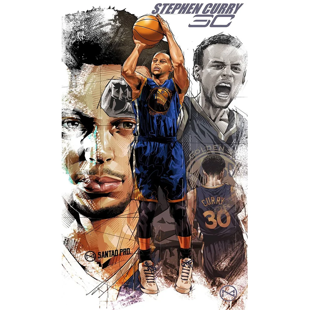 NBA Stephen Curry Basketball Player Wall Art Canvas Painting Wall