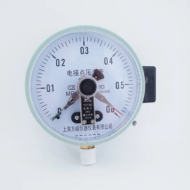 Electric contact pressure gauge-0.1Mpa/0.6MPa/1MPa/1.6MPa/2.5MPa/40MPa water pump switch magnetic assist I.D 150mm M20 10/30VA