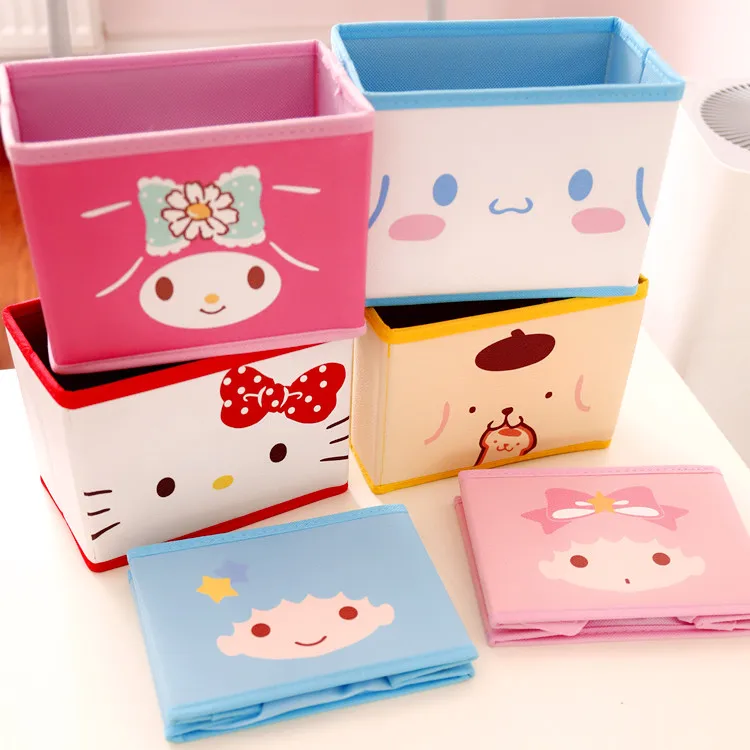 Мультфильм рисунок «Hello Kitty» с рисунками из мультфильма «My Melody Cinnamoroll Собака пудинг собака персонажи Little Twin Stars милые косметички игрушка складной ящик для хранения сумка