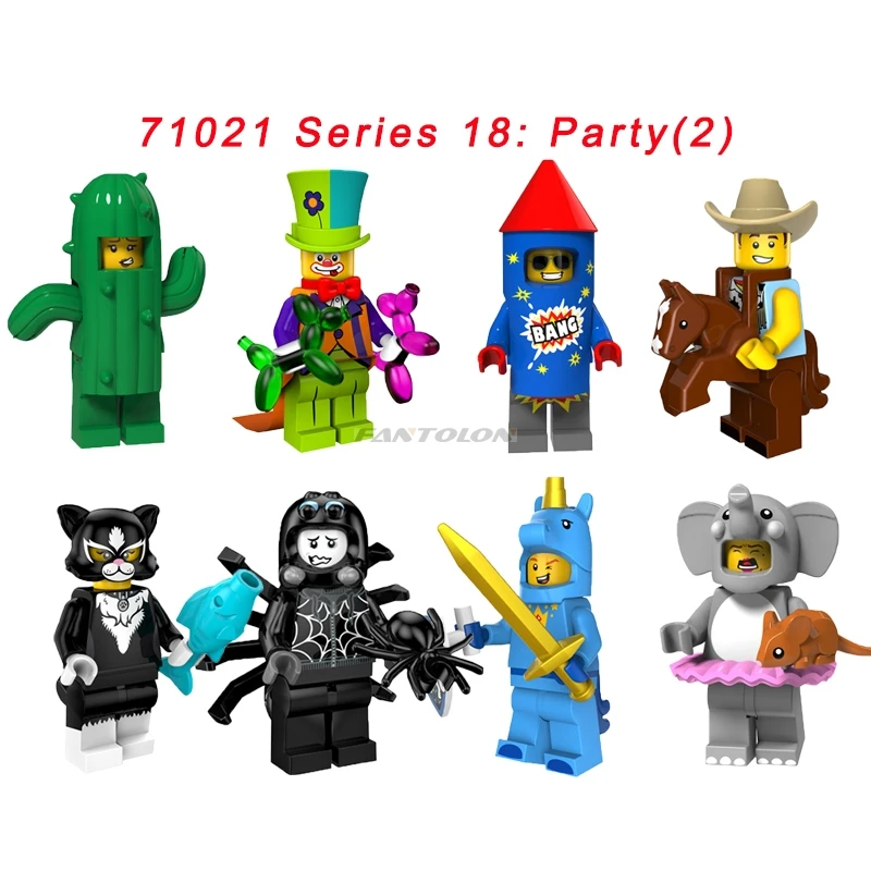 

Single Sale Super Heroes Legoingly 71021 Figures Party Clown Firework Guy Cactus Girl Unicorn Guy Building Block Gift Toy Pg8152
