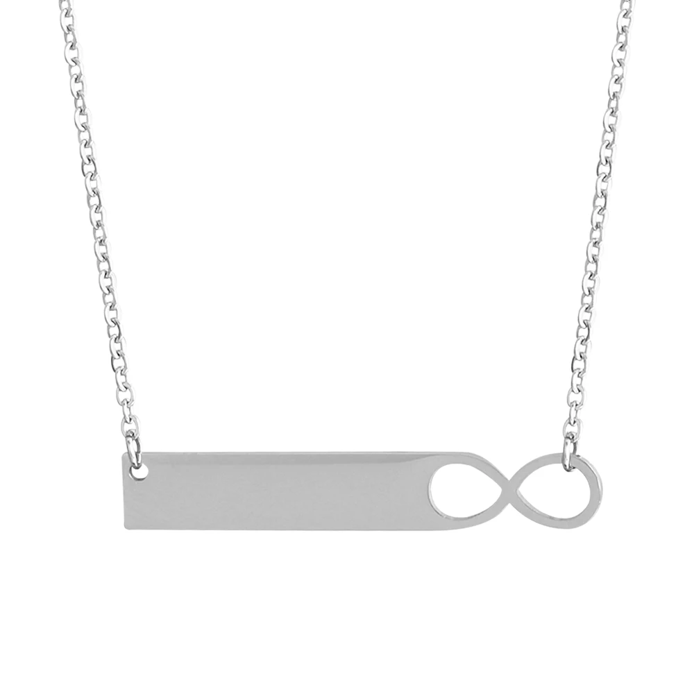 Персонализированные пользовательские имя бесконечность ожерелье выгравировать имя бар ожерелье s& Подвески для женщин(JewelOra NE101786