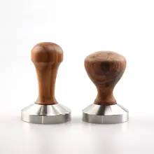 1 STÜCK YF-06 Espresso Kaffee Tamper Holzgriff mit stainless stell basis 49 MM 51 MM 53 MM 57 MM 58 MM