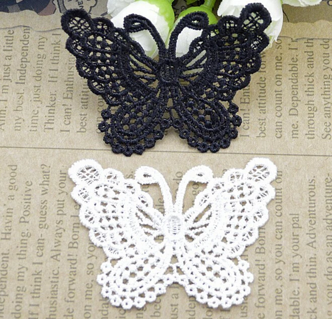 

1PC Butterfly Lace Patches Embroidery Wedding Applique Trim Clothing Accessories
